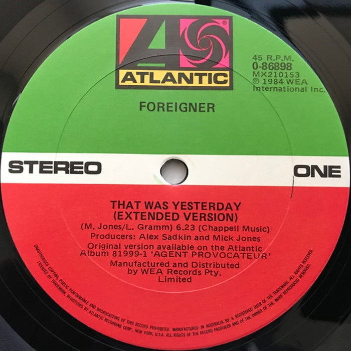 Foreigner – That Was Yesterday (E/Generic)