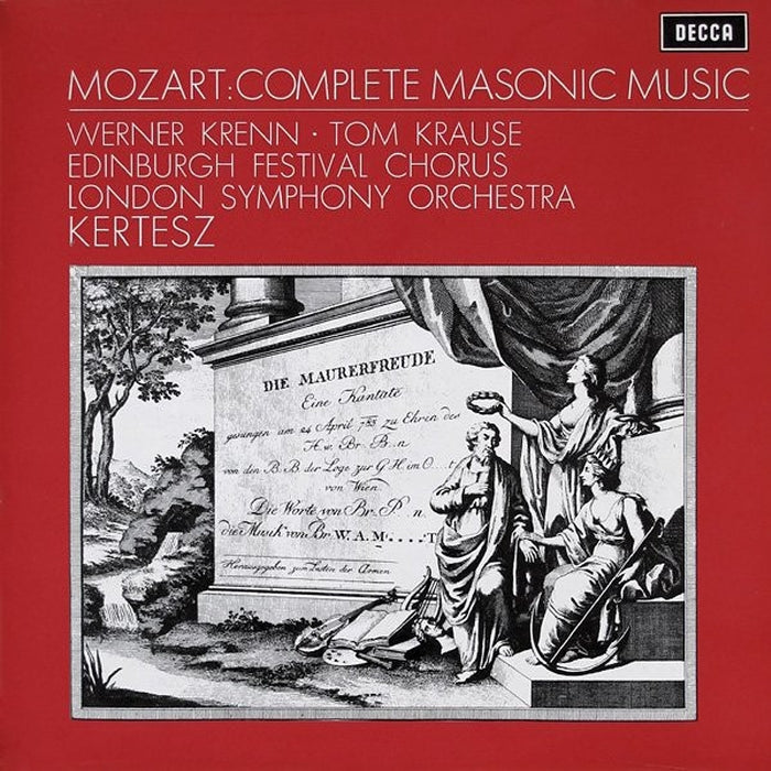 Wolfgang Amadeus Mozart, Werner Krenn, Tom Krause, Edinburgh Festival Chorus, London Symphony Orchestra, István Kertész – Complete Masonic Music (E/VG+)
