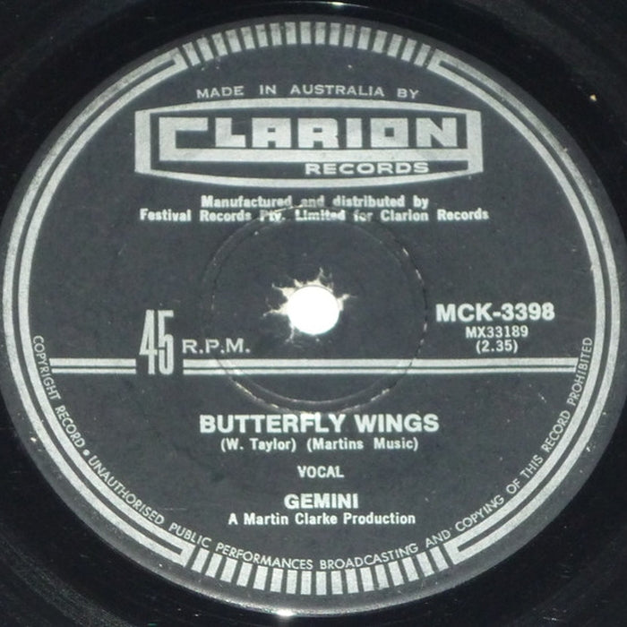 Gemini – Butterfly Wings / Nobody Knows You When You Are Down And Out (VG+/Generic)