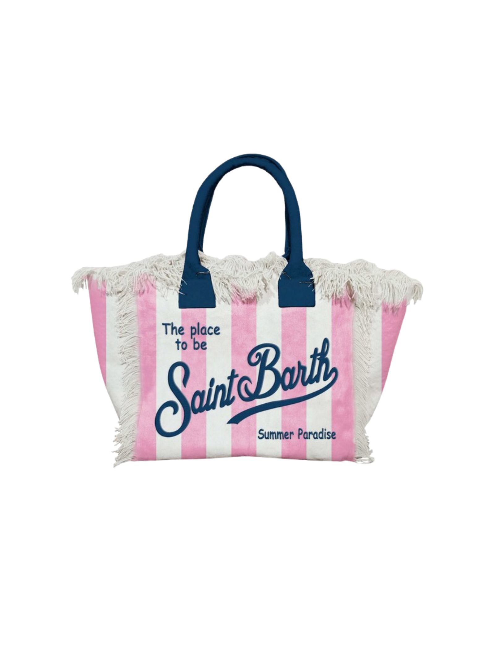 Borsa MC2 St.Barth "Colette" a righe rosa con frange