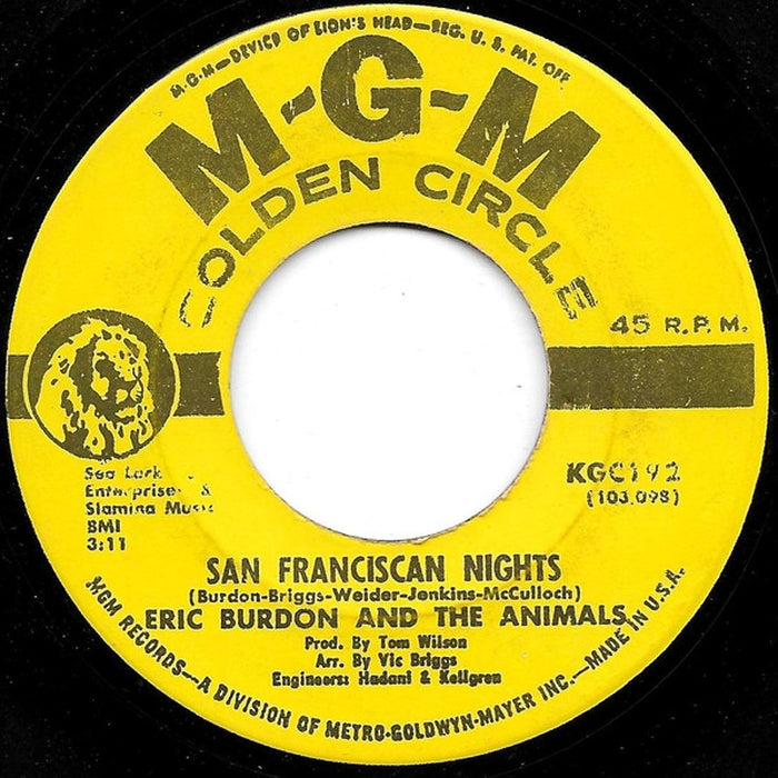Eric Burdon & The Animals – San Franciscan Nights / Monterey (E/Generic)