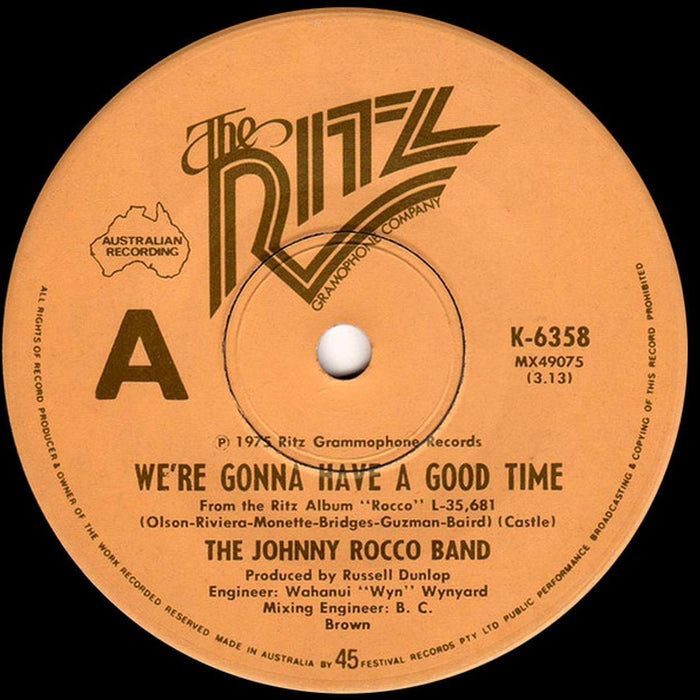 Johnny Rocco Band – We're Gonna Have A Good Time (VG+/Generic)
