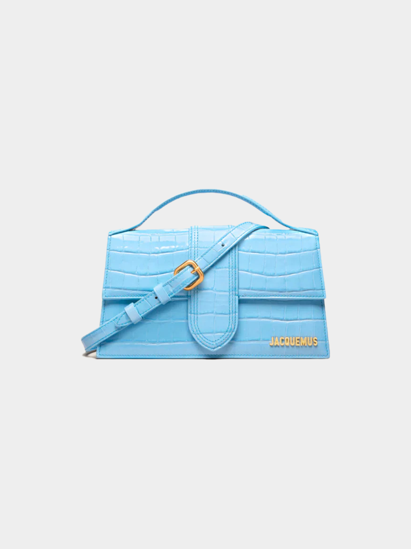 Jacquemus Le Grand Bambino Crocodile Blue