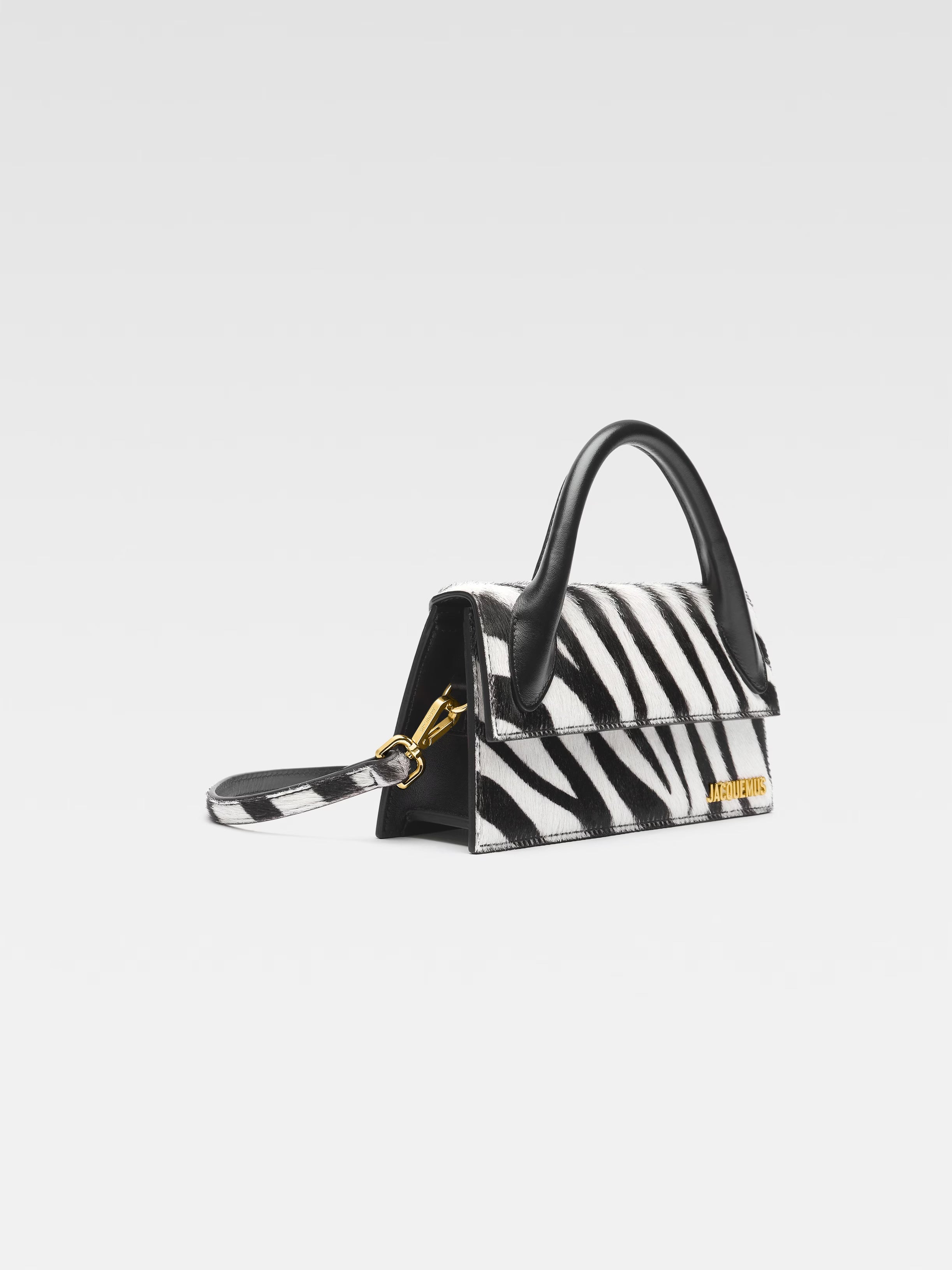 Jacquemus Le Chiquito Long Black e White Zebra