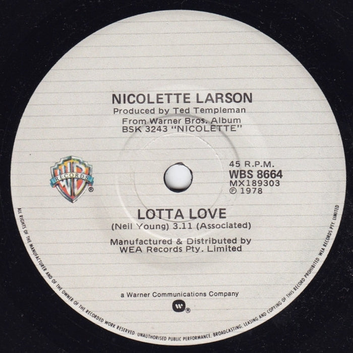 Nicolette Larson – Lotta Love (E/Generic)