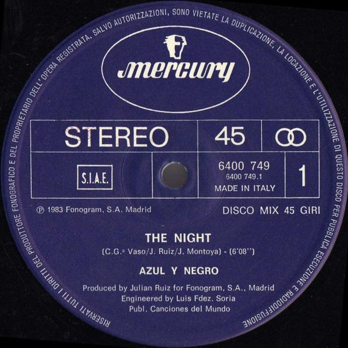 Azul Y Negro – The Night (VG/VG+)