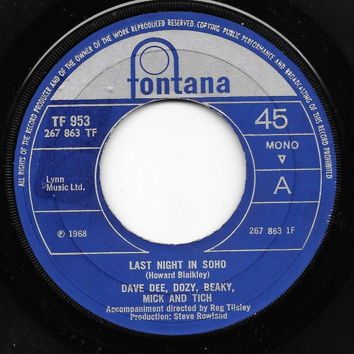 Dave Dee, Dozy, Beaky, Mick & Tich – Last Night In Soho (E/Generic)