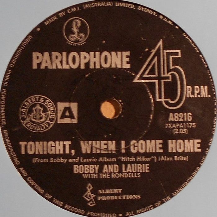 Bobby And Laurie, The Rondells – Tonight, When I Come Home (VG/Generic)