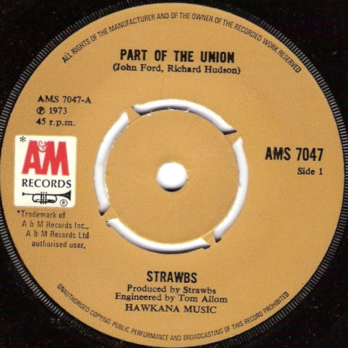 Strawbs – Part Of The Union (VG+/Generic)