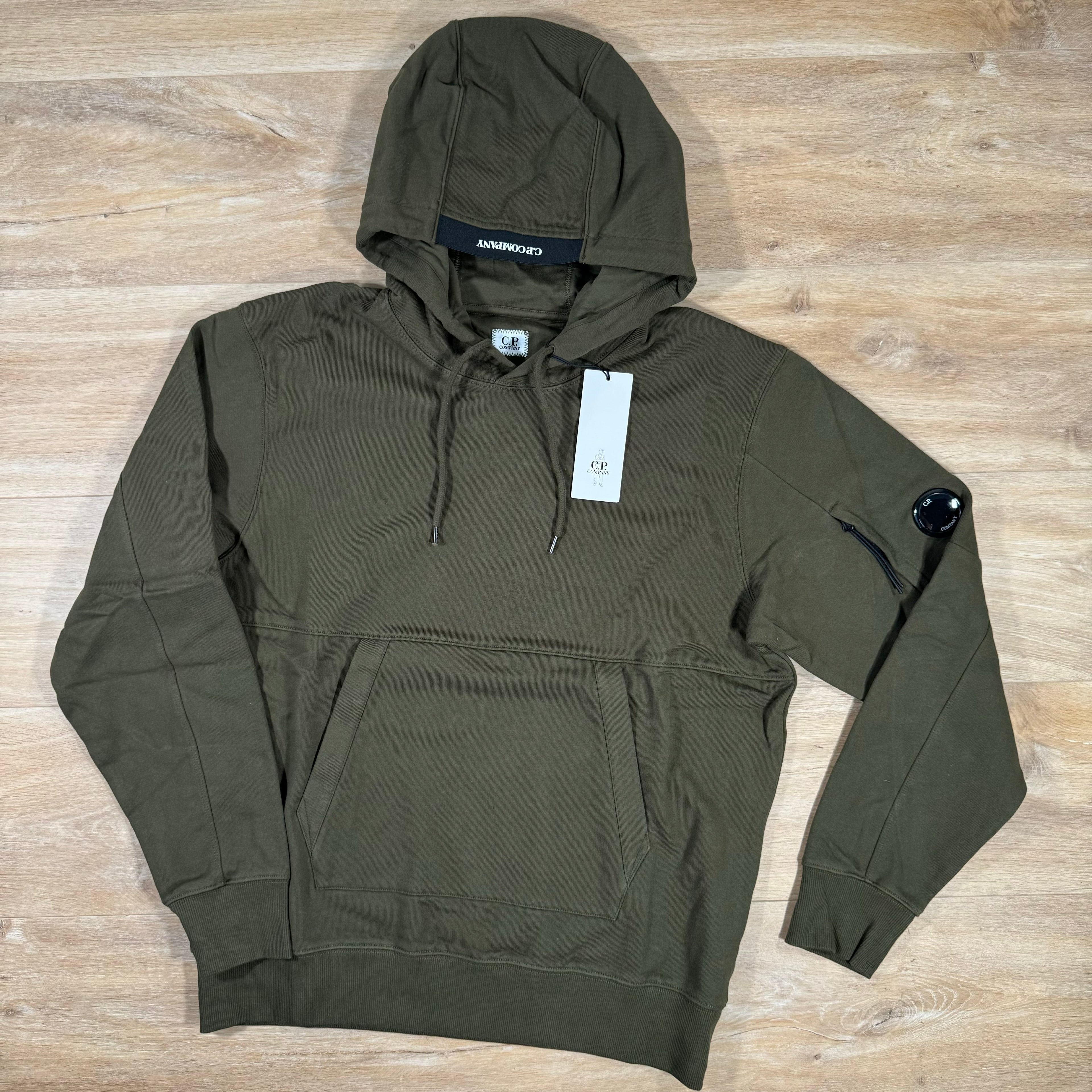 CP Company Diagonal Raised Lens Hoodie in Ivy Green