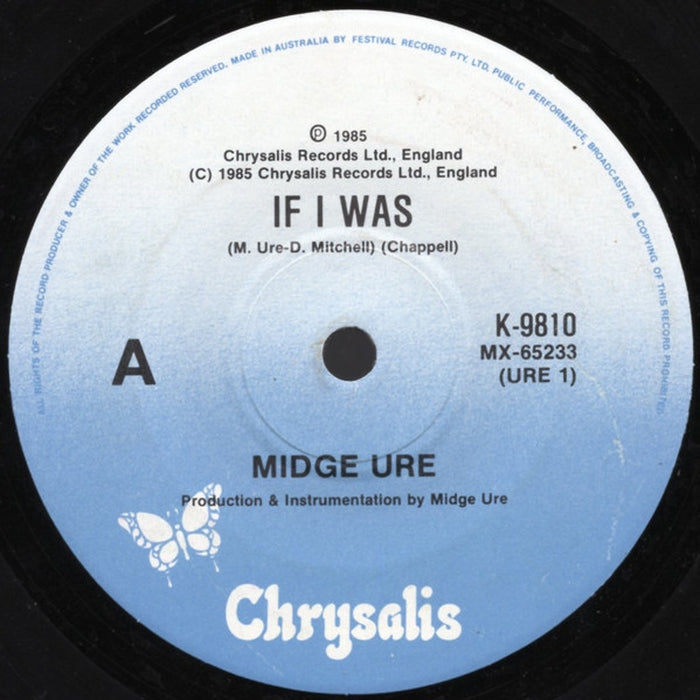 Midge Ure – If I Was (VG+/Generic)