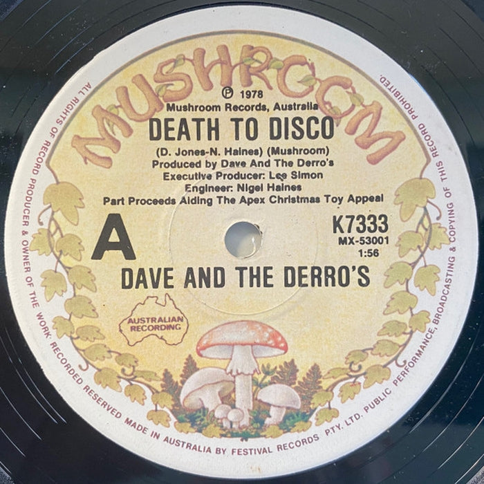 Dave And The Derros – Death To Disco (VG/Generic)