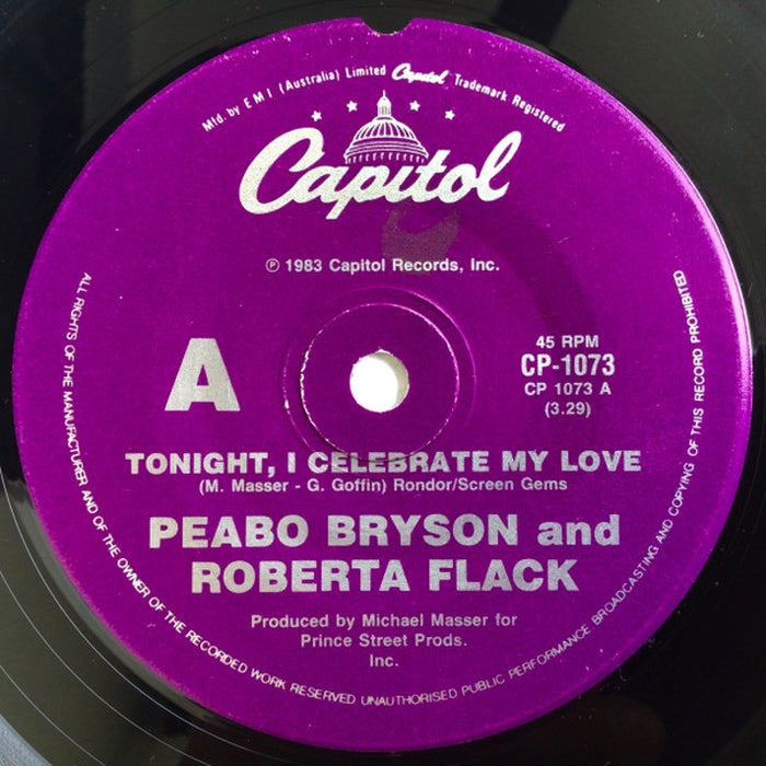 Peabo Bryson, Roberta Flack – Tonight I Celebrate My Love (VG+/Generic)