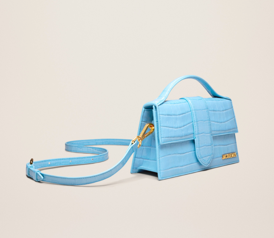 Jacquemus Le Grand Bambino Crocodile Blue