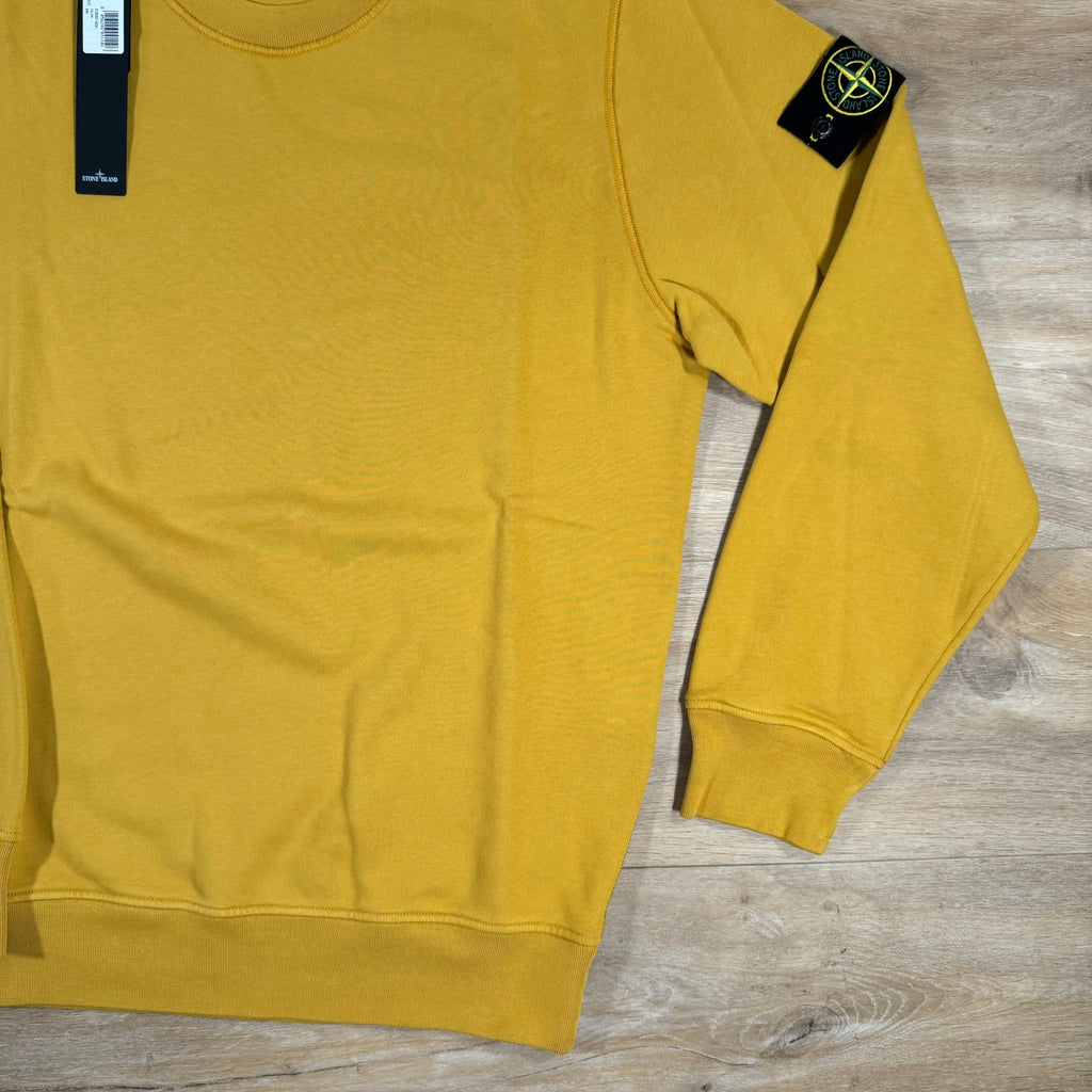 Stone Island Garment Dyed Crewneck Sweatshirt in Mustard