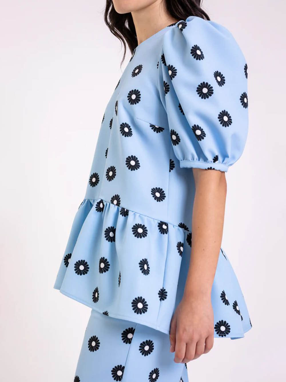 Classic Daisy Flower Top Wide Leg Pocket Pants Set