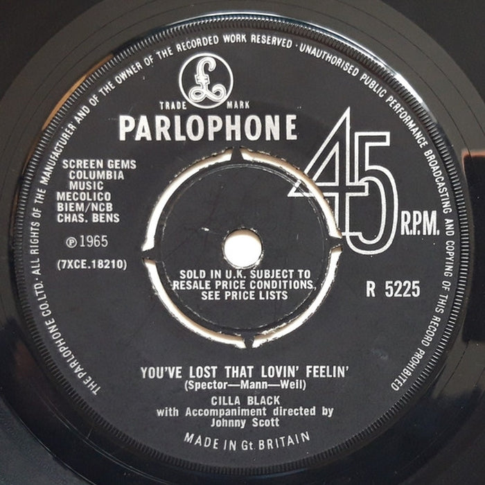 Cilla Black – You've Lost That Lovin' Feelin' (VG+/Generic)