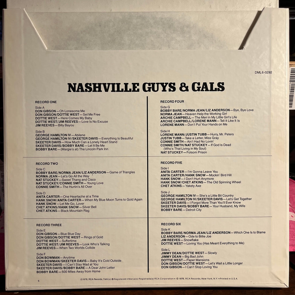 Nashville Guys & Gals *6XLP* | Near Mint (NM) Excellent (EX)