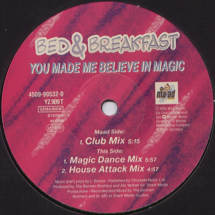 Bed & Breakfast – You Made Me Believe In Magic (E/Generic)
