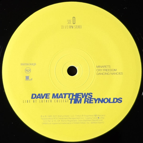 Dave Matthews & Tim Reynolds Live At Luther College RCA, Bama Rags Records Box, 150 + 4xLP, Album, RE Mint (M) Mint (M)