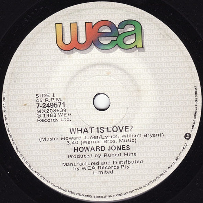 Howard Jones – What Is Love? (VG+/Generic)