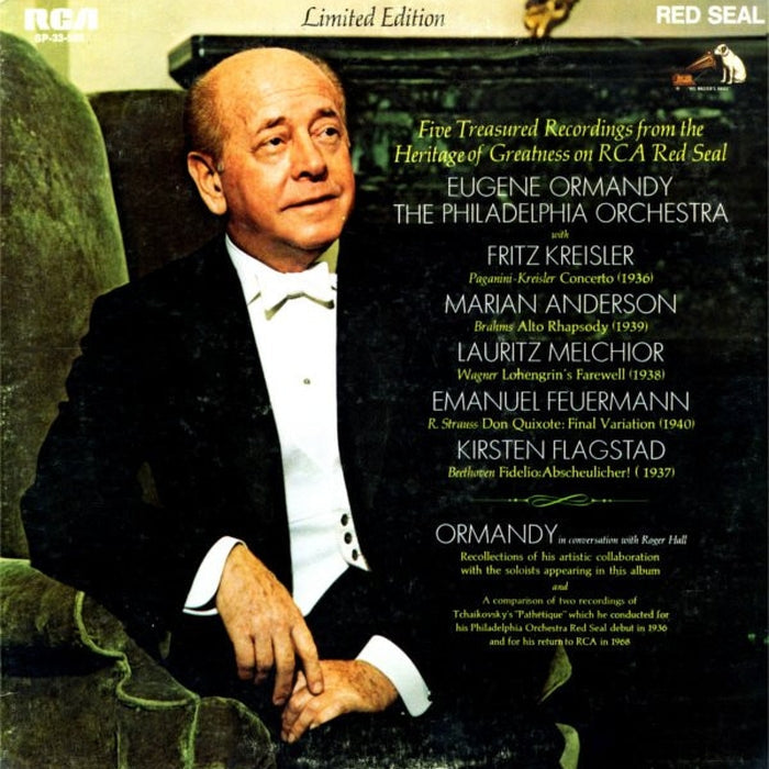Eugene Ormandy, The Philadelphia Orchestra, Fritz Kreisler, Marian Anderson, Lauritz Melchior, Emanuel Feuermann, Kirsten Flagstad – Five Treasured Recordings From The Heritage Of Greatness On RCA Red Seal (E/VG+)