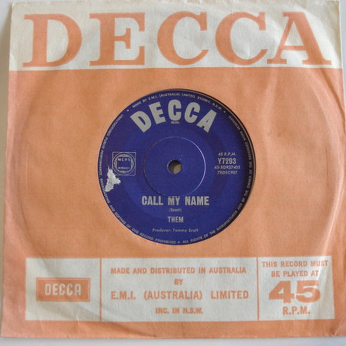 Them – Call My Name (VG+/Generic)