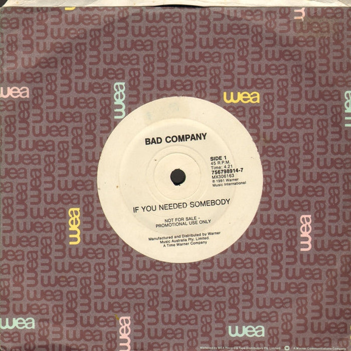Bad Company – If You Needed Somebody (VG+/Generic)