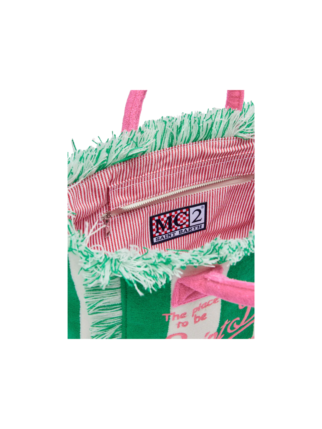 Borsa "colette" Saint barth con stampa a righe verdi