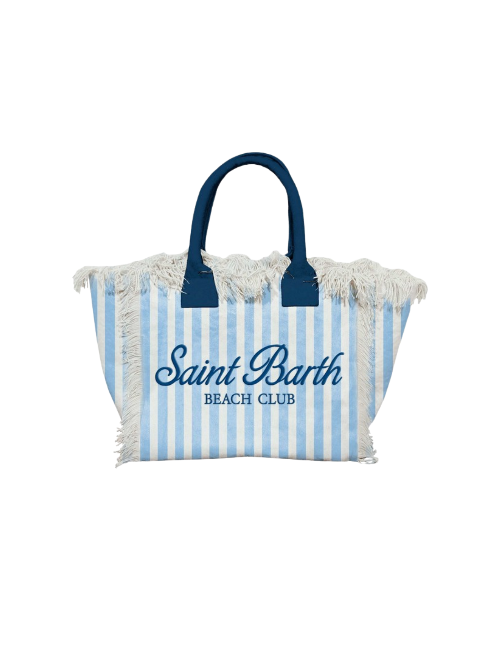 Borsa MC2 St.Barth "Colette" a righe azzurra con frange