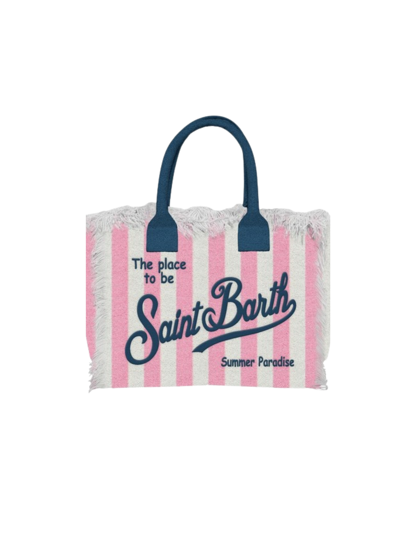 Borsa "colette" Saint Barth a righe bianca e rosa