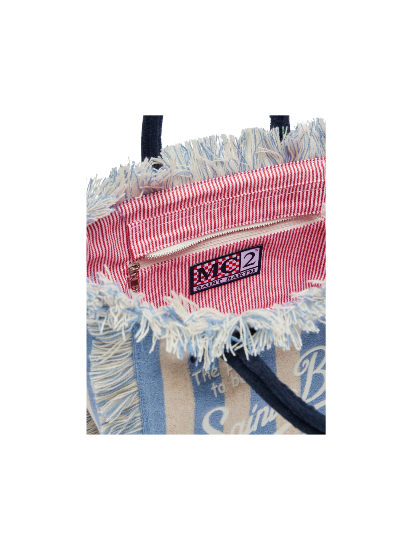 Borsa "colette" Saint Barth con stampa a righe azzurre