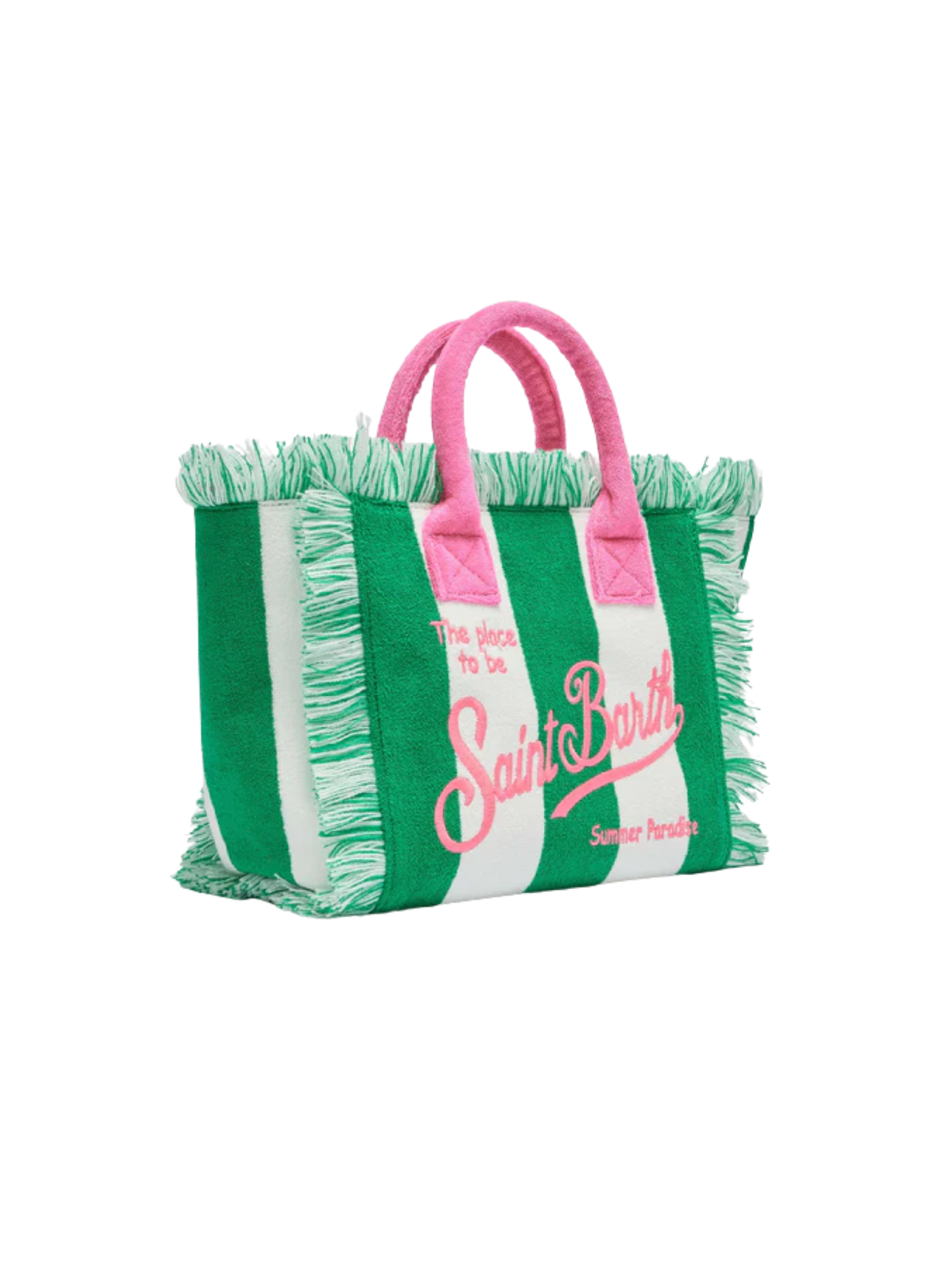 Borsa "colette" Saint barth con stampa a righe verdi