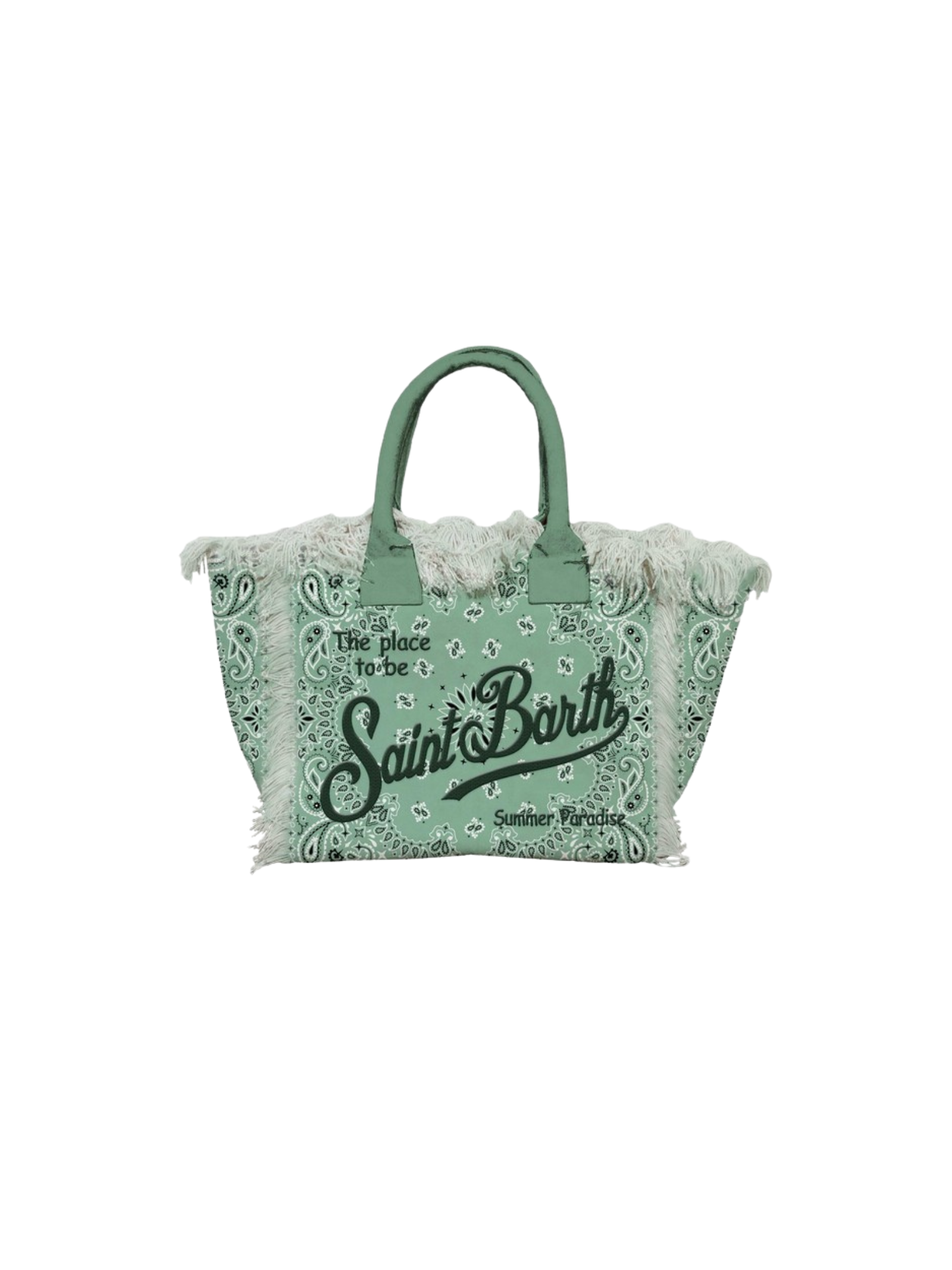 Borsa "vanity" Saint Barth verde con stampa bandana