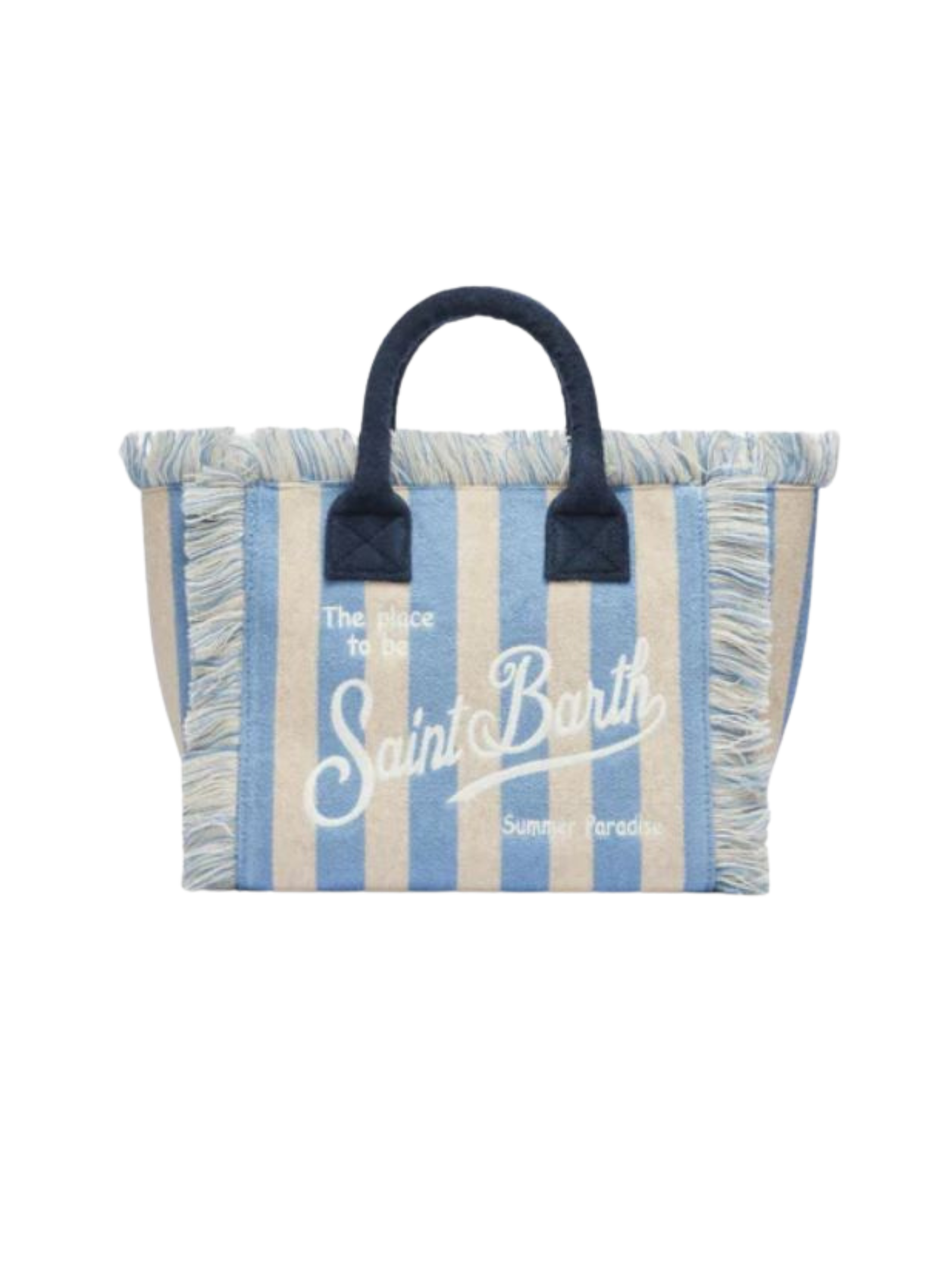 Borsa "colette" Saint Barth con stampa a righe azzurre