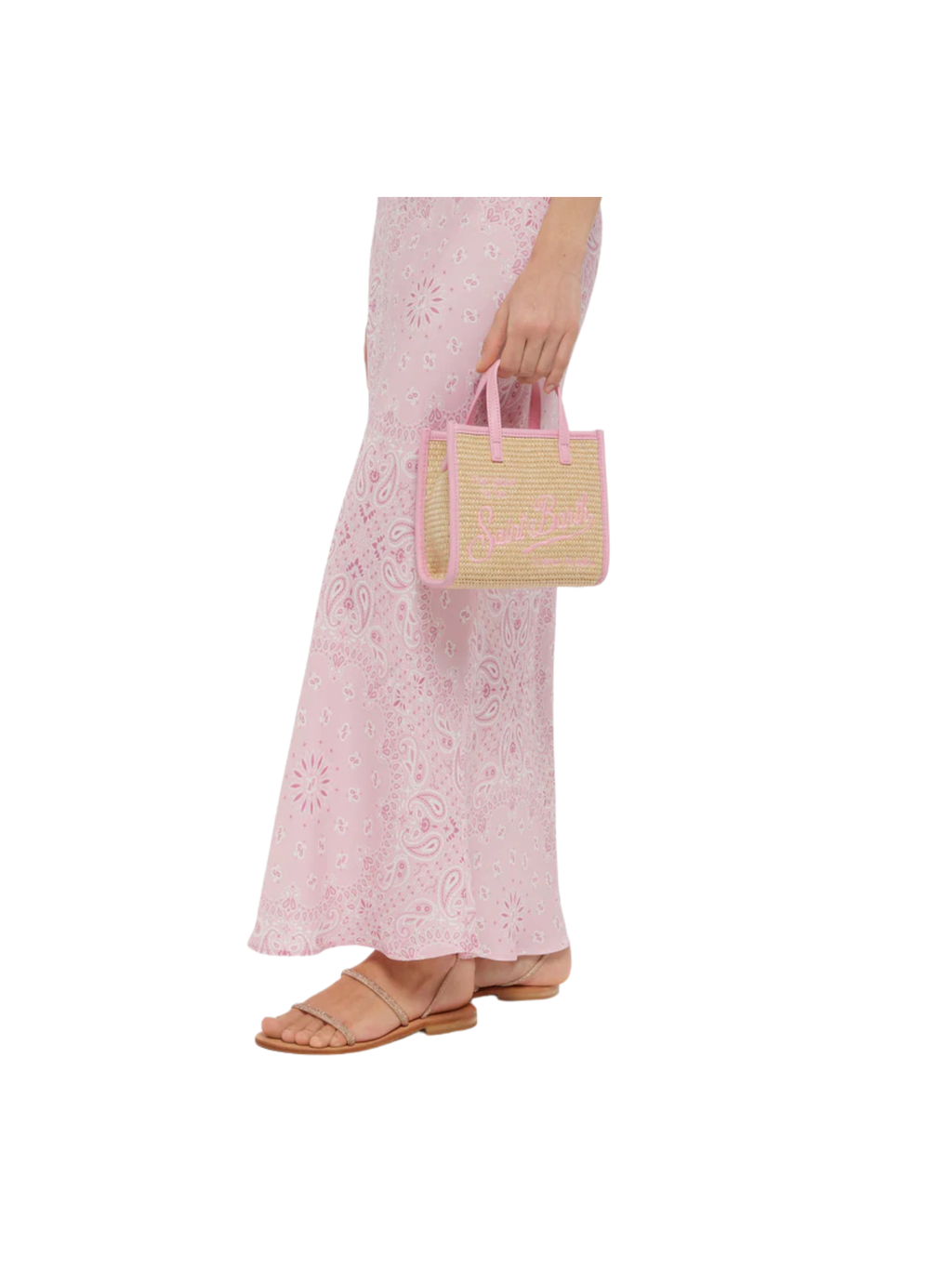 Borsa "vivian mini" Saint Barth beige effetto paglia