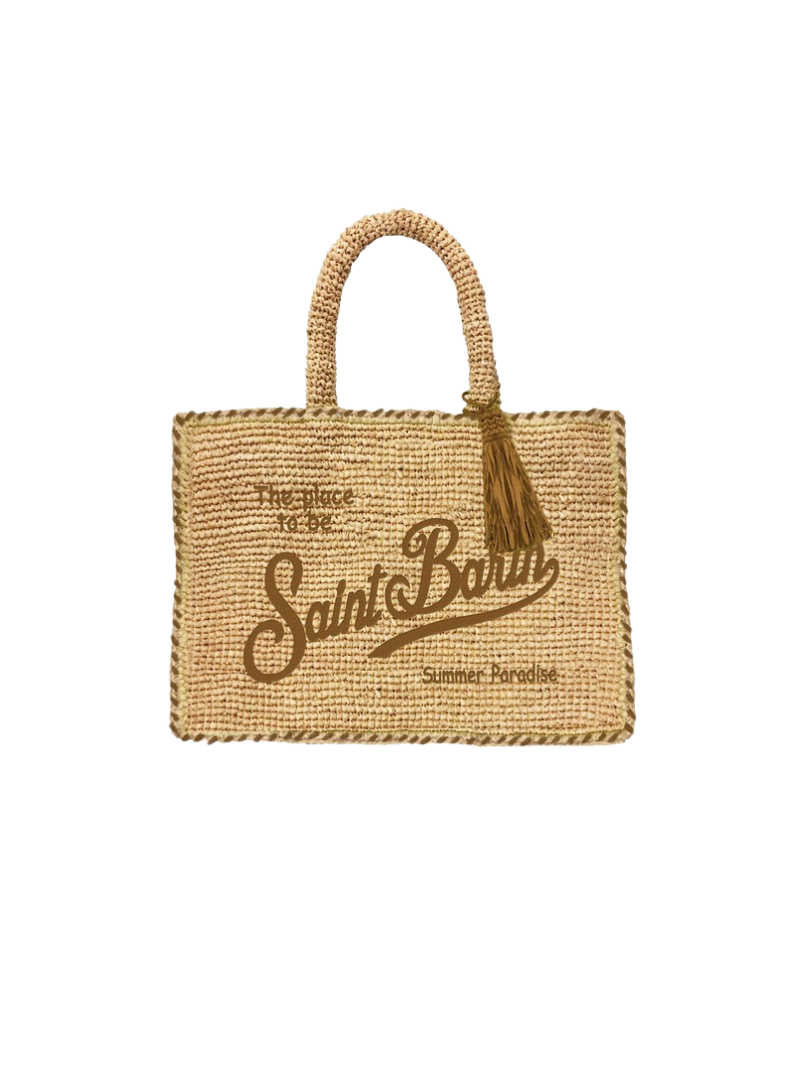 Borsa "vanity raffia" Saint Barth beige