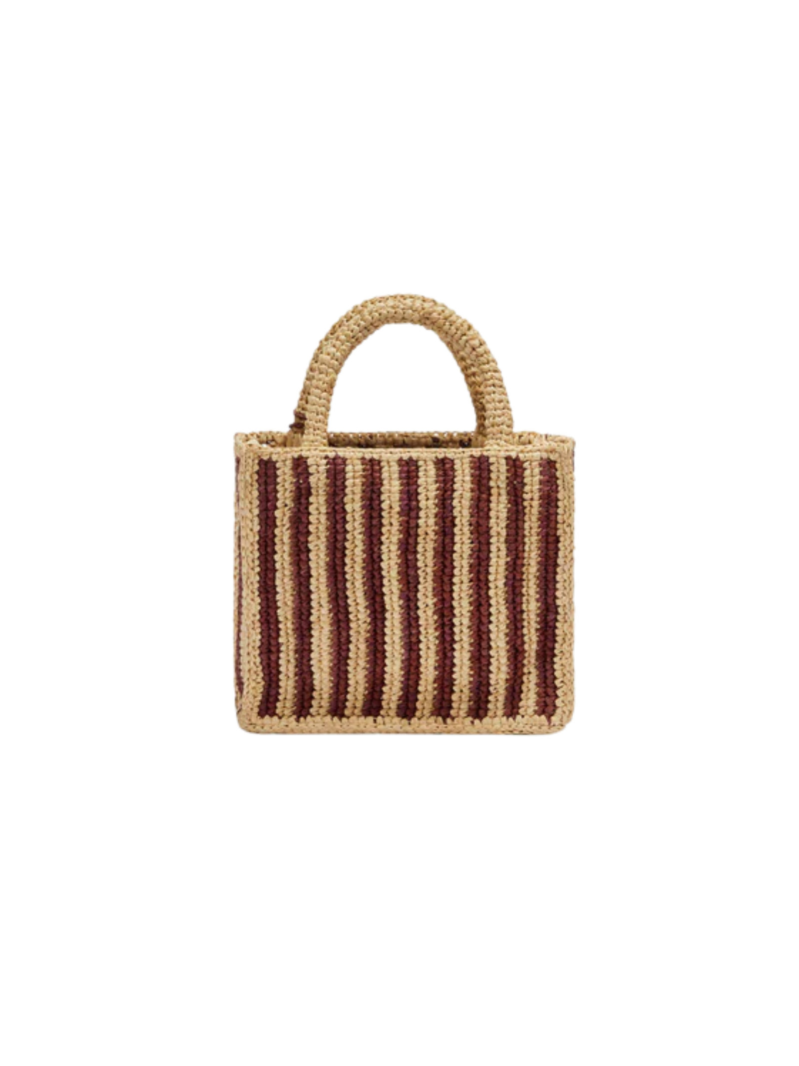 Borsa "vanity mini" Saint barth a righe marroni in rafia