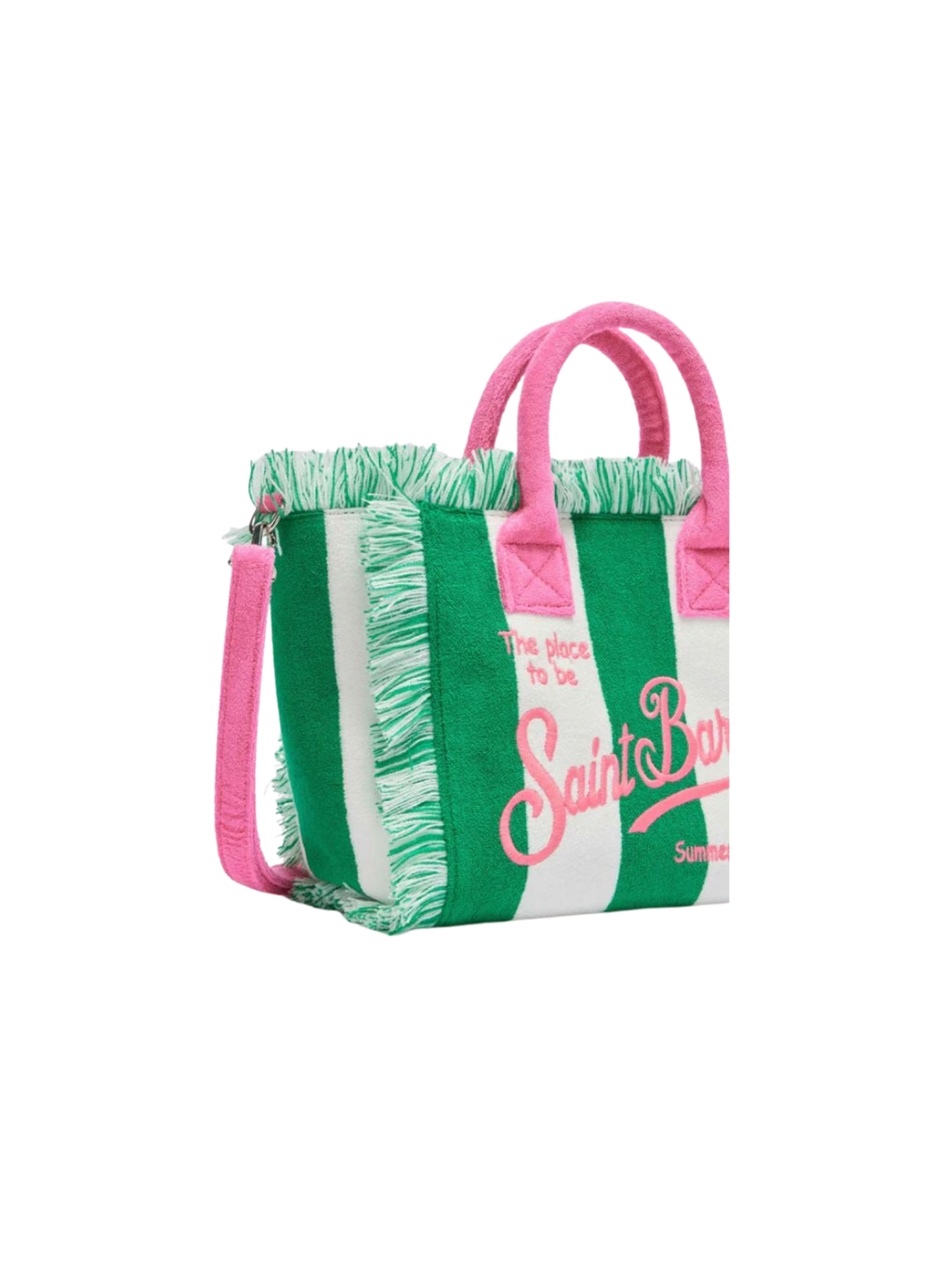 Borsa "colette" Saint barth con stampa a righe verdi