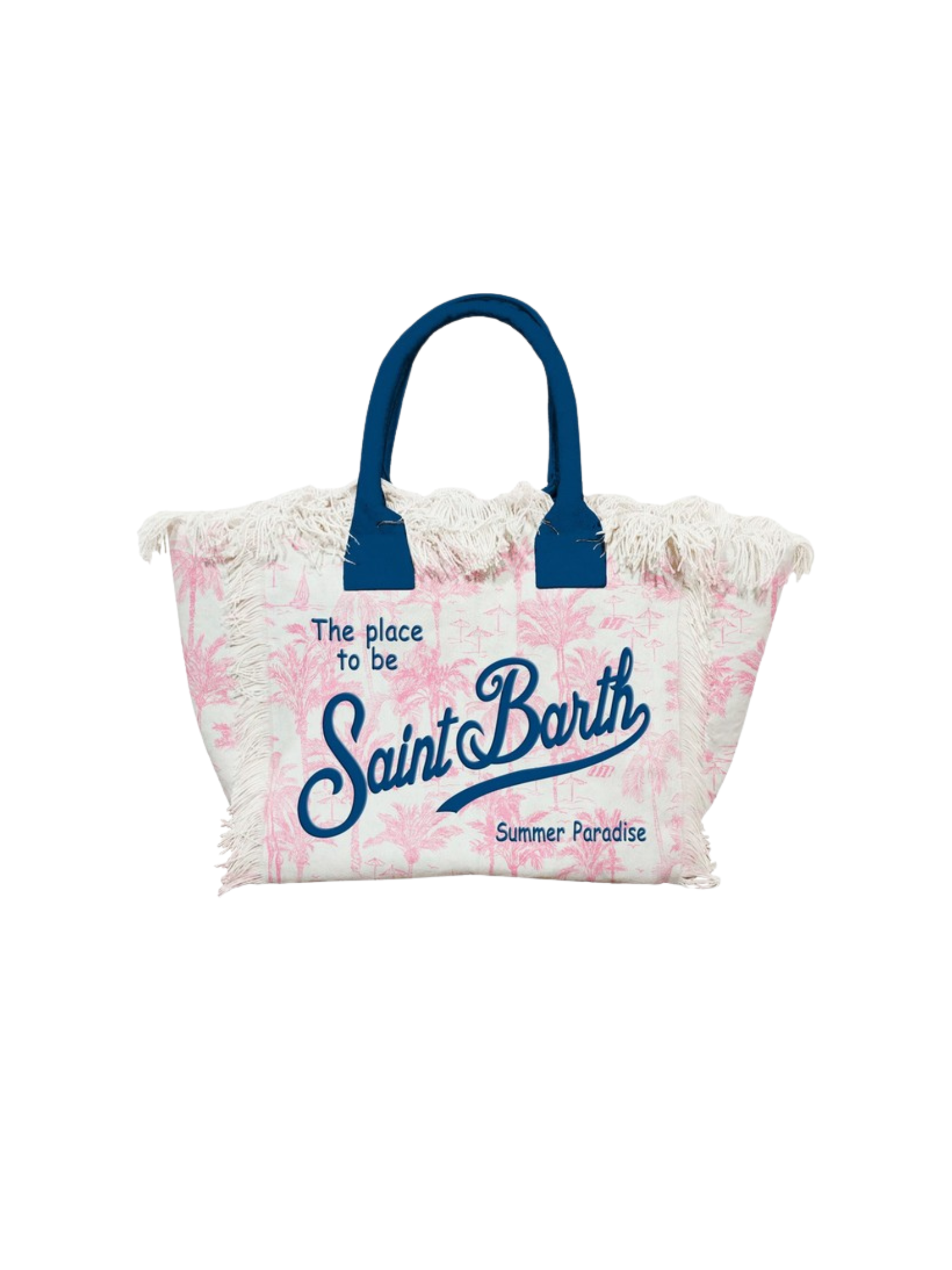 Borsa "colette" Saint Barth bianca con palme rosa