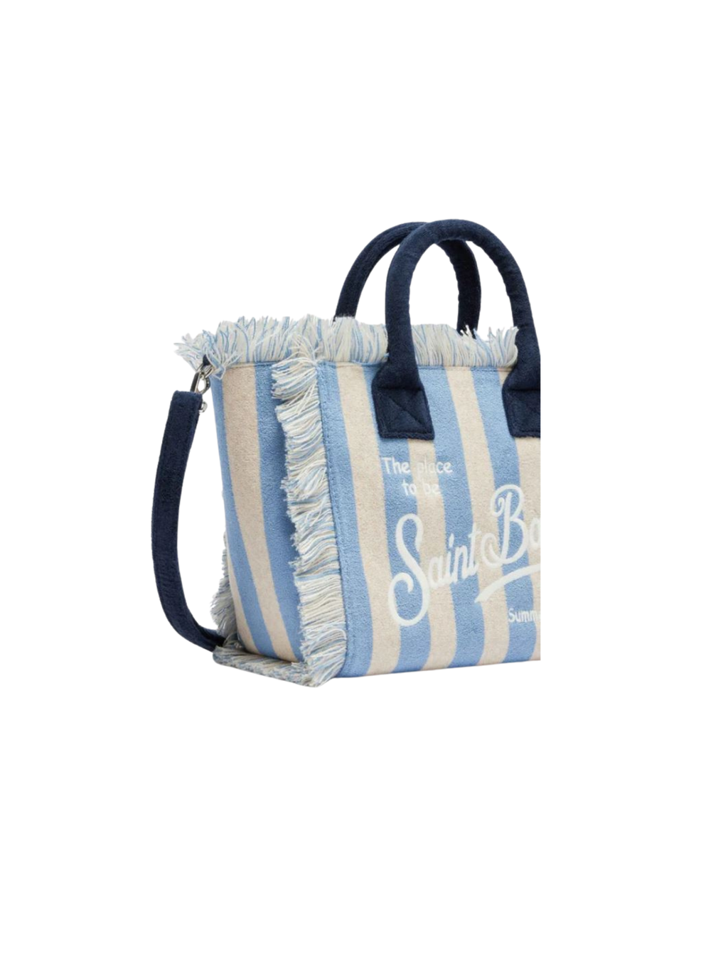 Borsa "colette" Saint Barth con stampa a righe azzurre
