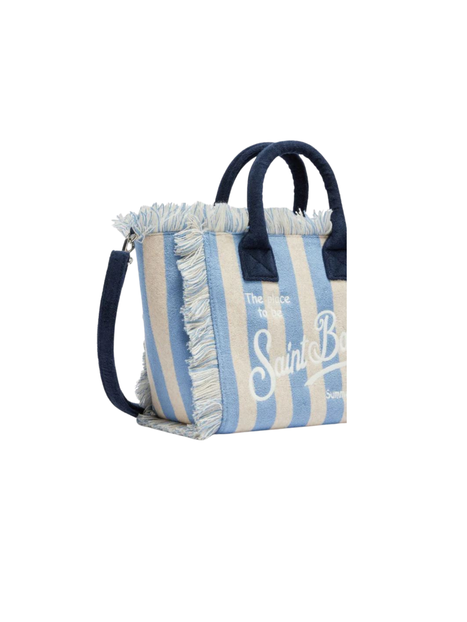 Borsa "colette" Saint Barth con stampa a righe azzurre