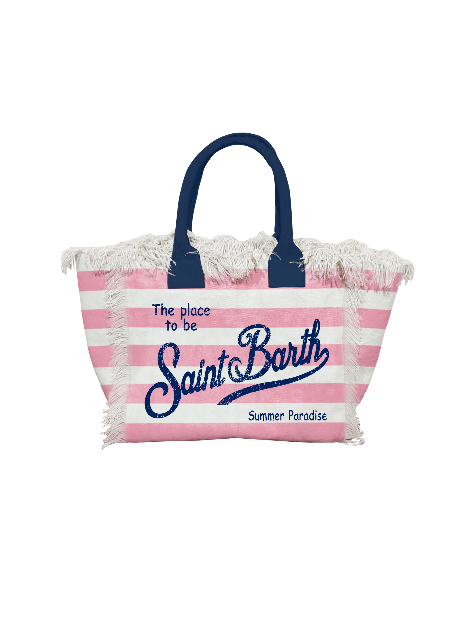 Borsa "vanity" Saint Barth a righe orizzontali rosa