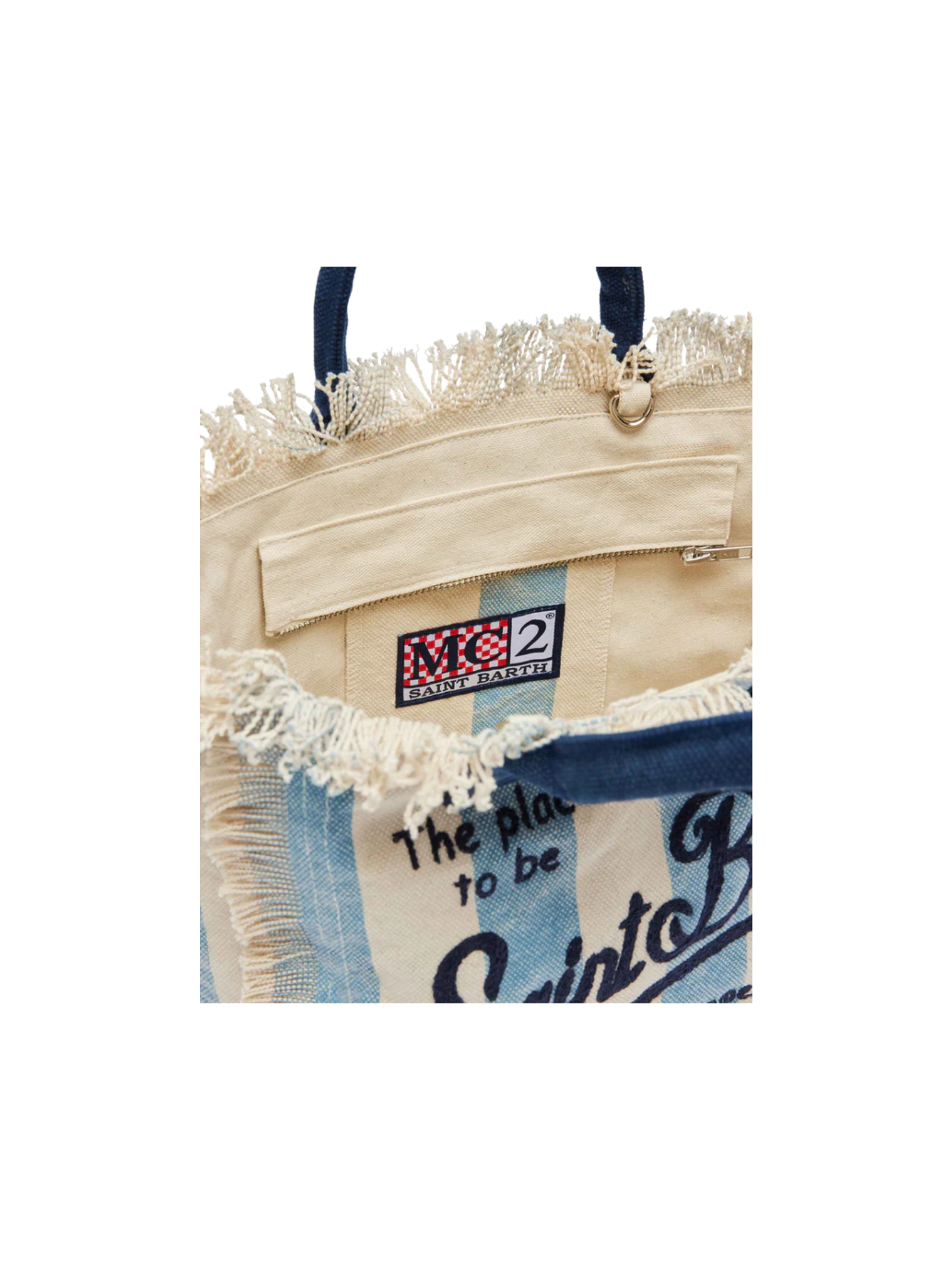 Borsa "colette" Saint Barth a righe azzurre