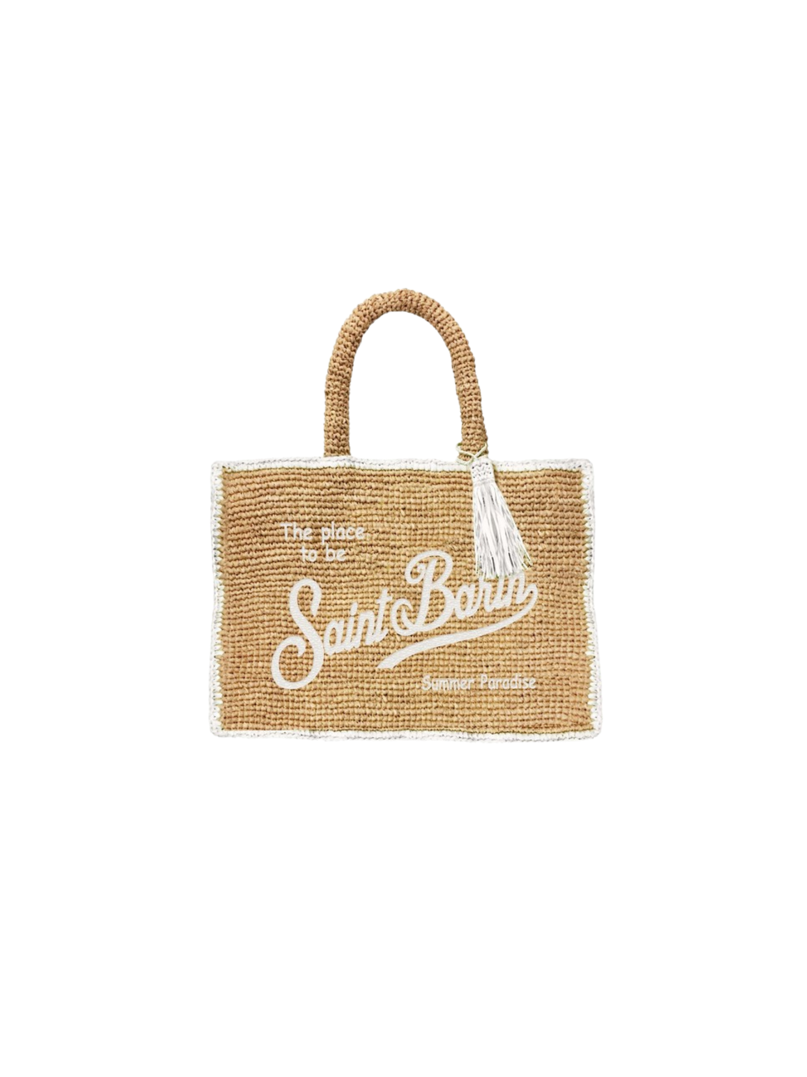 Borsa "vanity mini" Saint barth beige in rafia