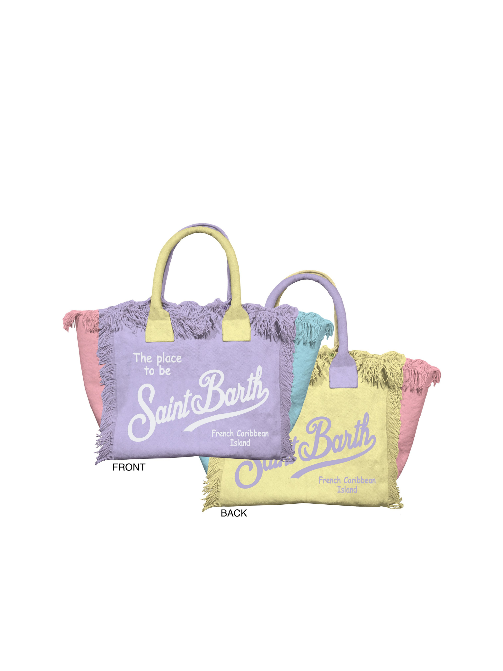 Borsa "colette" Saint Barth multicolor glicine e gialla