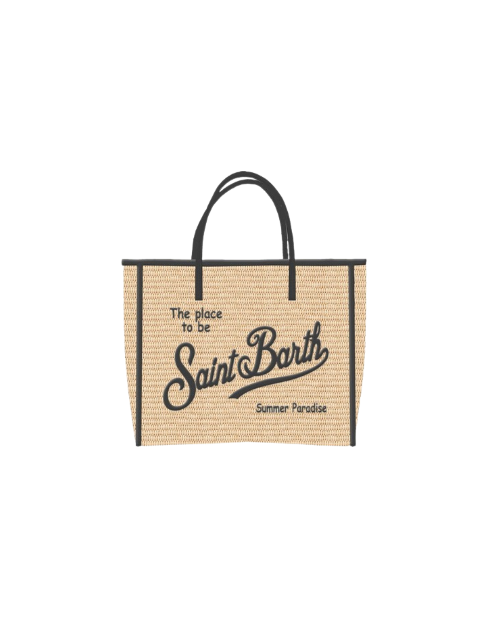 Borsa "vivian mini" Saint Barth beige con dettagli neri
