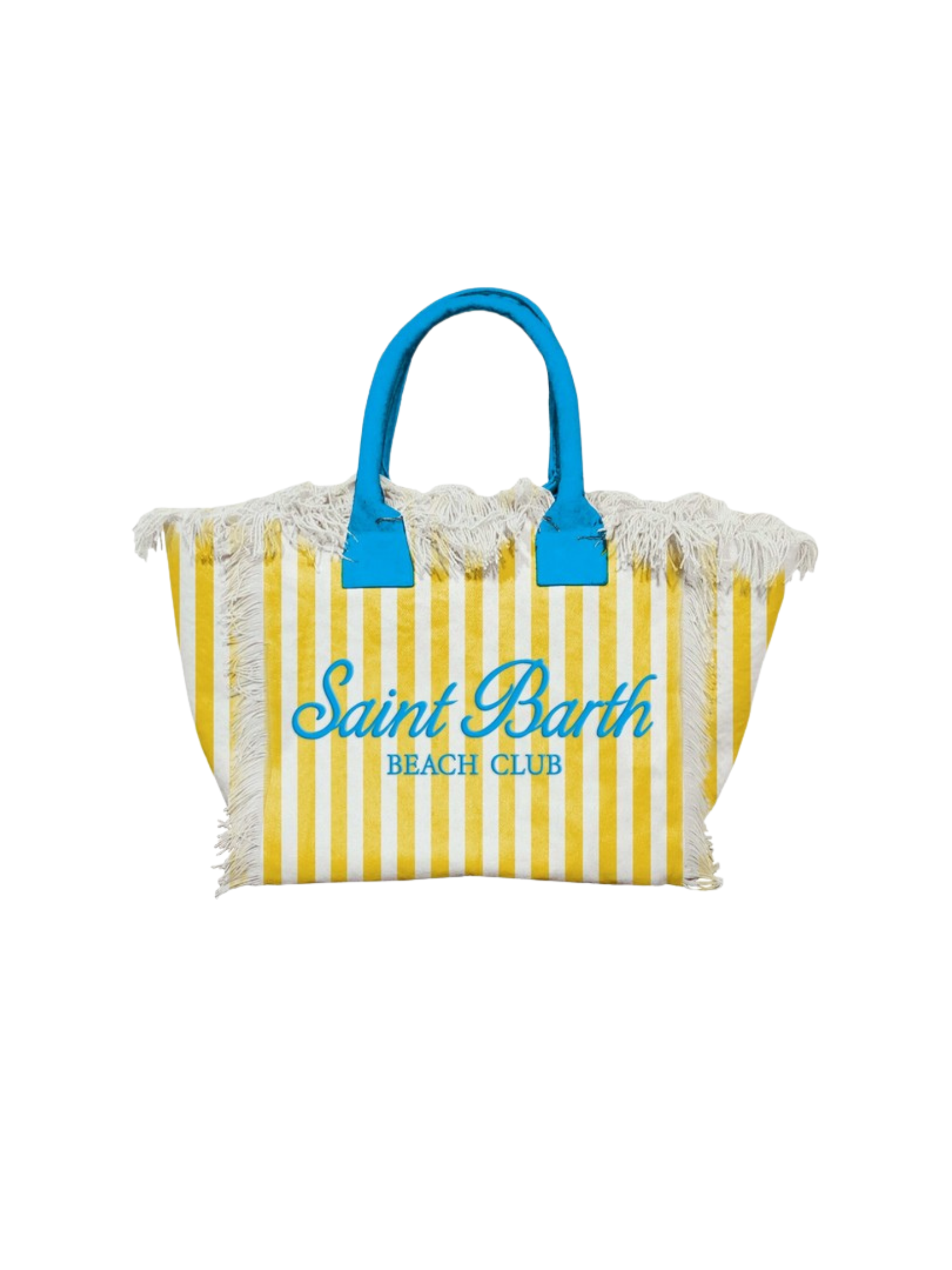 Borsa MC2 St.Barth "Colette" a righe gialla con frange
