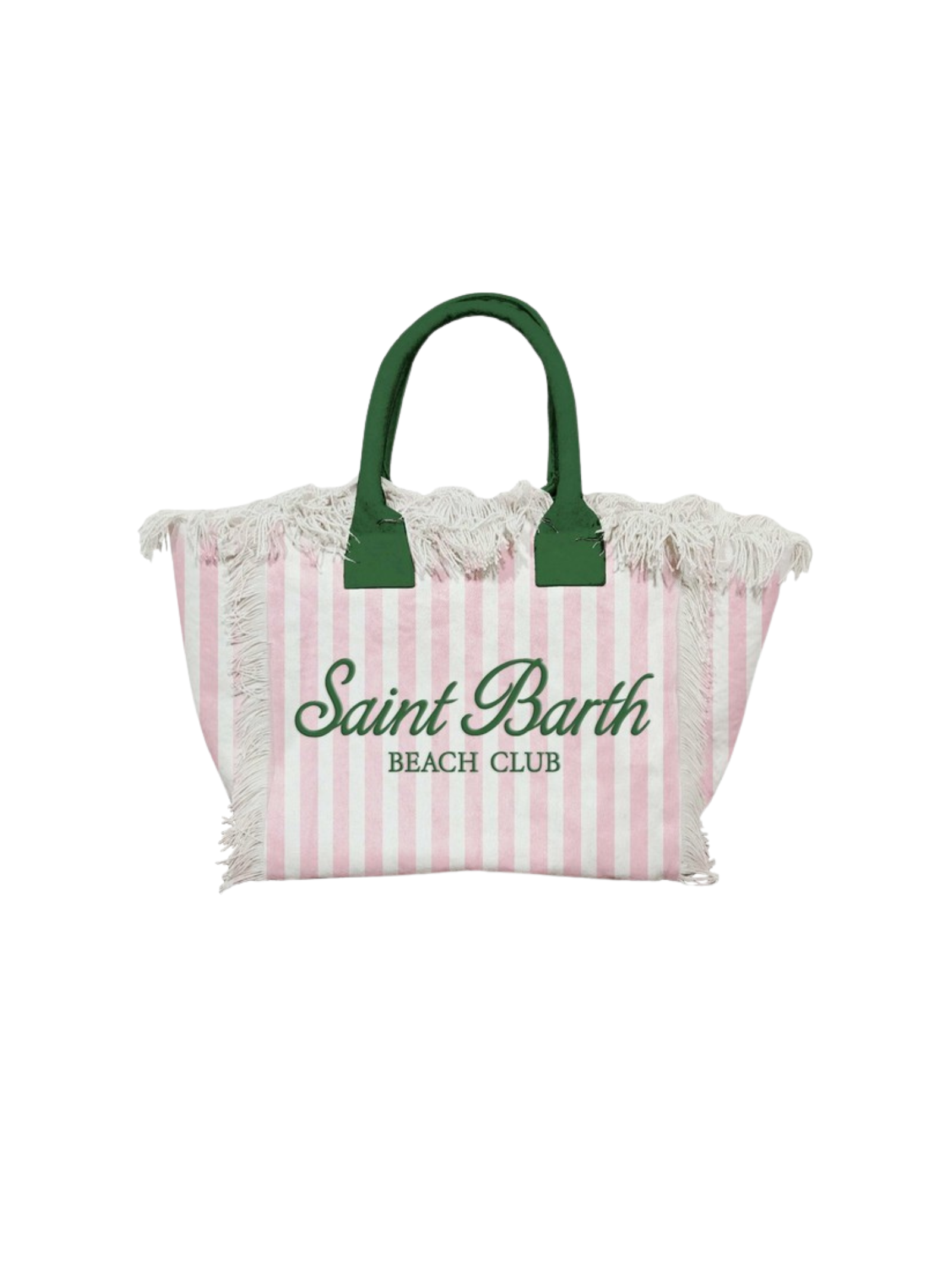 Borsa MC2 St.Barth "Colette" a righe rosa chiaro con frange