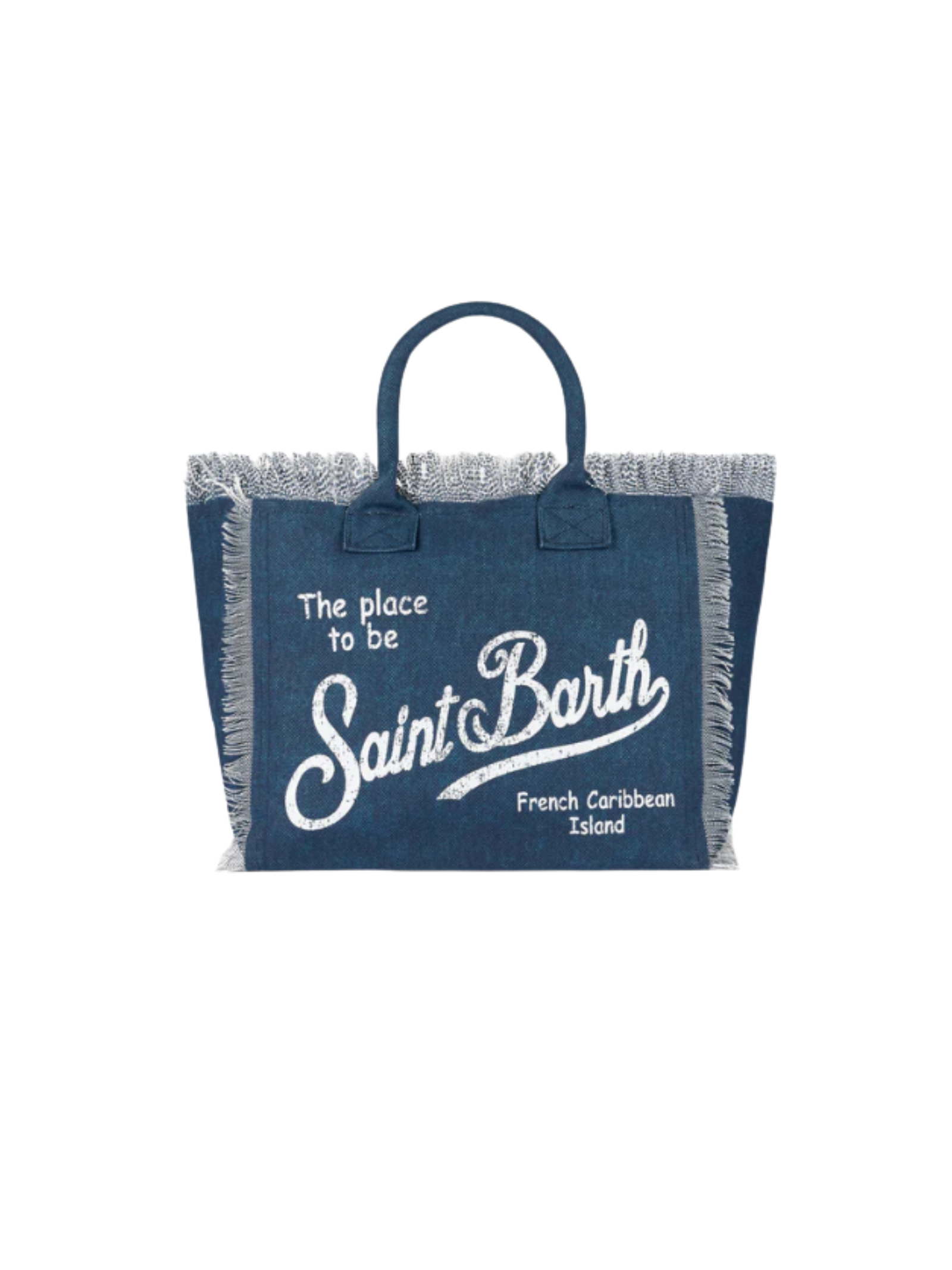 Borsa "vanity in canvas" Saint barth blu indaco